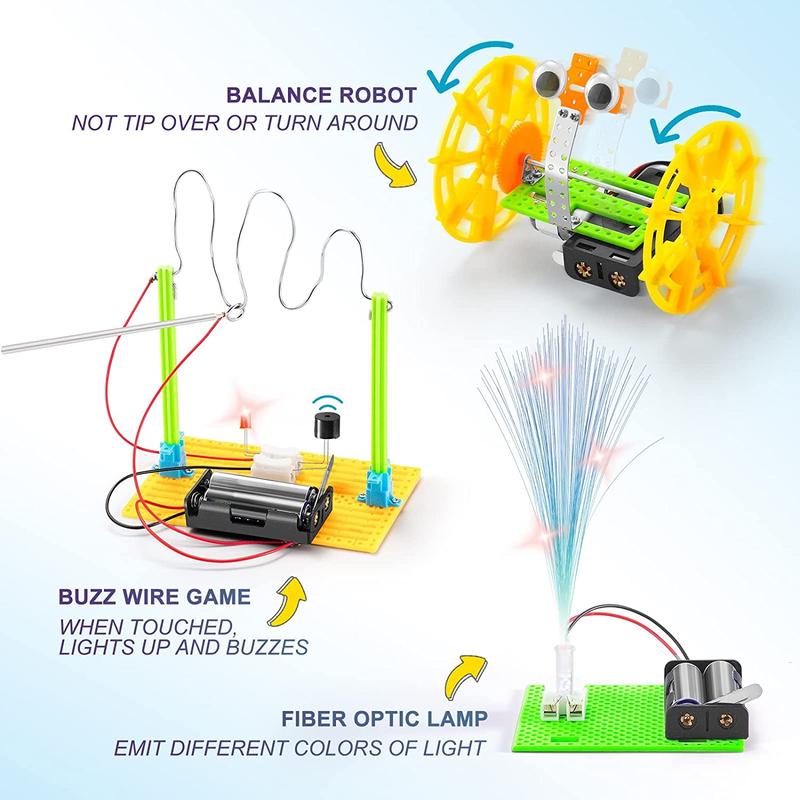 STEM Robotics Kit, 6 Set Electronic Science Experiments Projects for Kids, Learn by Playing, Boys Toys Ages 7 8 9 10 11 12 Years, DIY Engineering Robotic Building Kits for Boys