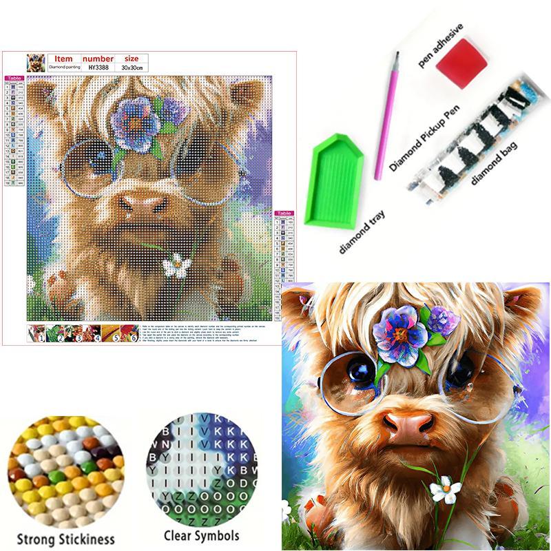 Cute Pig Pattern DIY Diamond Painting Without Frame, DIY 5D Animal Diamond Painting Kit For Home Wall Decoration Gift