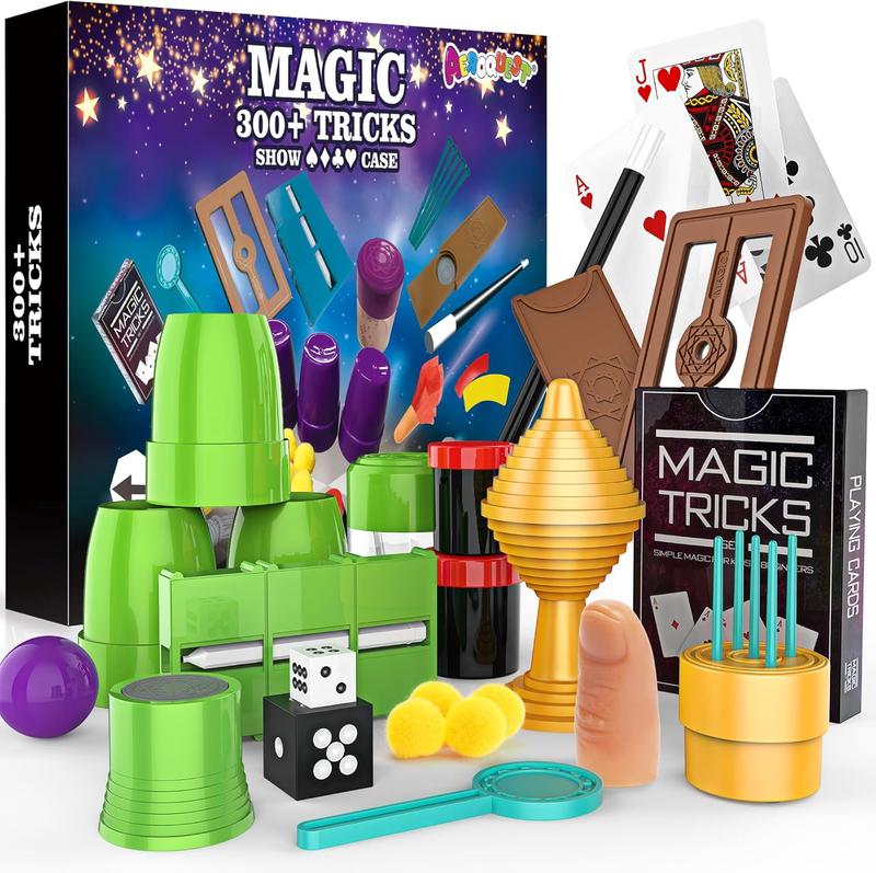 Magic Kit for Kids, 300+ Magic Tricks Perfect Toy for Boys and Girls, Magic Wand Magician Set with Instruction Manual and Video for Beginners Ages 6 7 8 9 10 11 12 Years Old