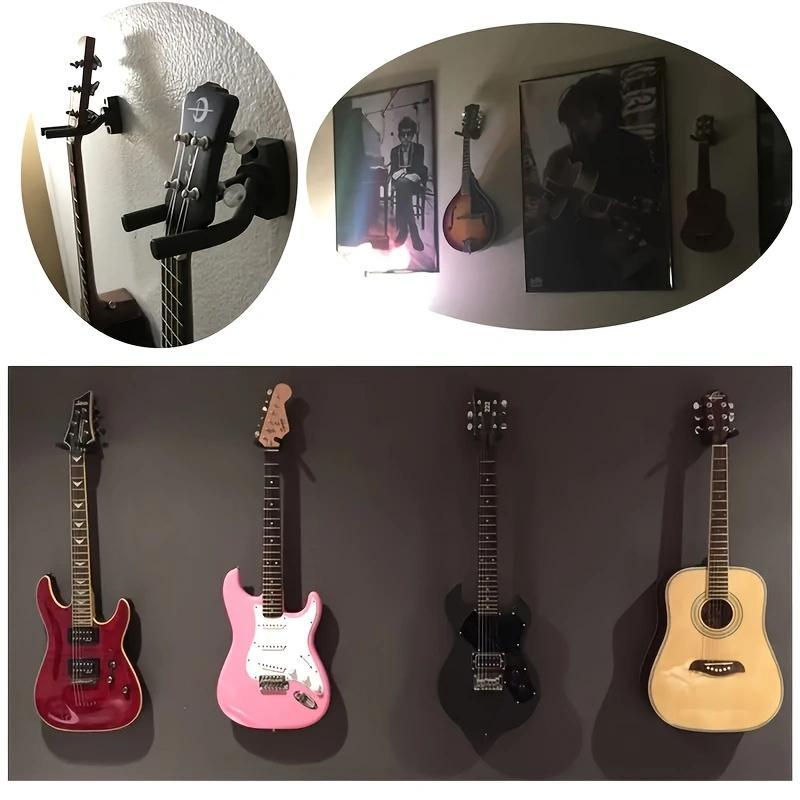 Guitar Wall Mount Hanger, Guitar Hanger, Easy-to-Install Guitar Wall Mount Hanger For All Sizes Of Guitars, Bass, Mandolin, Banjo, And Ukulele