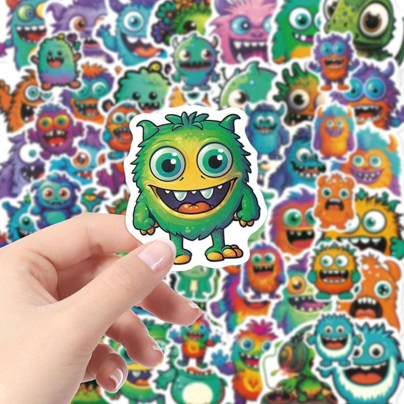 Monster Pattern Sticker, 49pcs set Cute Monster Decorative Sticker, DIY Decals for Water Bottle, Laptop, Phone Case, Scrapbooking, Journal Making