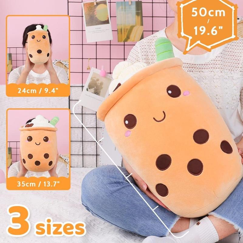 Cute Strawberry Milk Tea Design Plush Toy, 1 Count Cartoon Soft Strawberry Milk Tea Cup Pillow, Home Hugging Gifts, Birthday Gift