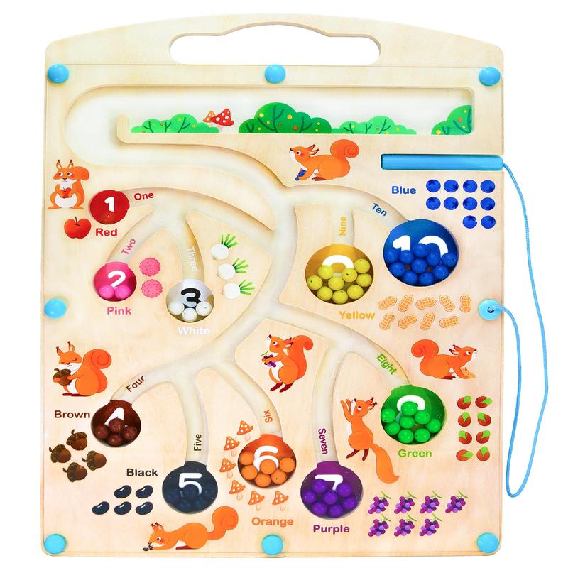 Magnetic Number and Color Maze - Montessori Toys for 3+ Year Old, Sensory Toys for Kids, Toddler Activities, Educational Toys for Boys and Girls 3 4 5 Years Old, Preschool Learning Activities