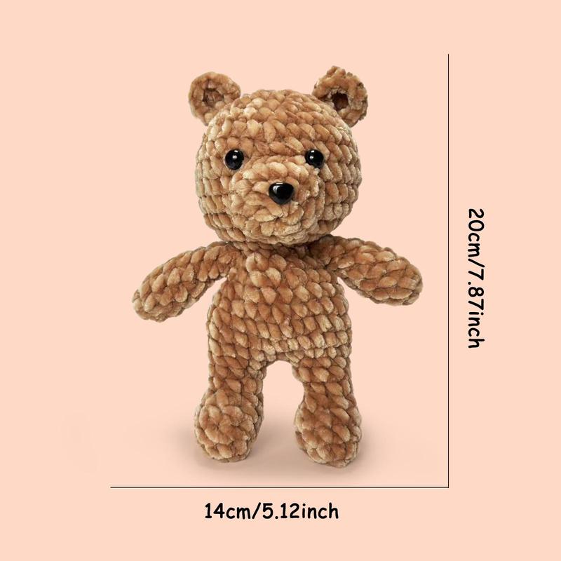 Bear Shaped Crochet Kit, 1 Set Bear Shaped Crochet Starter Kit, Crochet Starter Kit for Beginners, DIY Knitting Supplies, Handmade Knitting Supplies