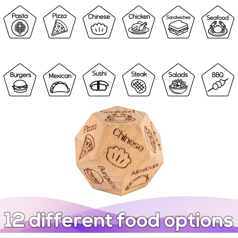 Choice Dice, 1.18 Inch Dinner Decision Dice Wooden Date Night Anniversary Decider Gift Ideas for Him and Her Couples Boyfriend Girlfriend Wife and Husband Valentines Christmas Birthday