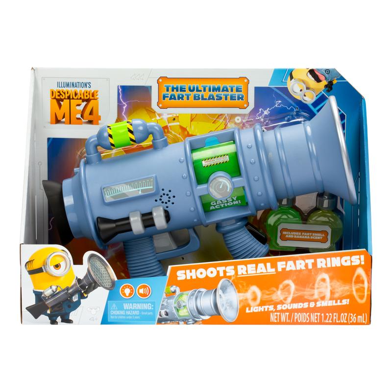 Despicable Me 4 The Ultimate Fart Blaster, Blasts out REAL Fart Rings of fog, Lights, Sounds, Smells, Ages 4+