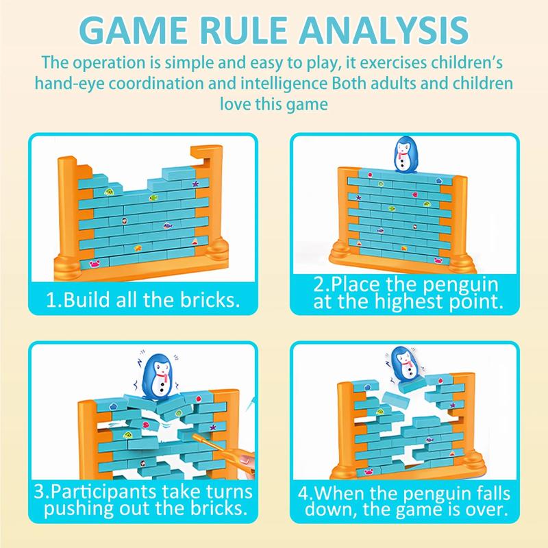 Save The Penguin Game, Funny Family Board Game, Penguin Trap Don'T Break The Walls, Penguin Trap Break Ice Activate Family Party Ice Breaking Kids Puzzle Table Knock Block