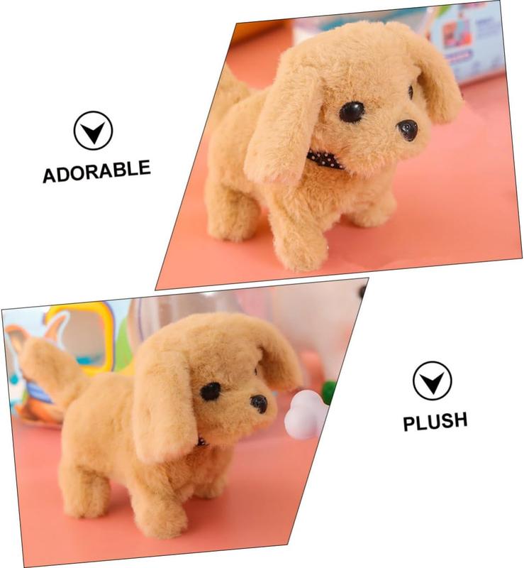 Walking Dog Bichon Interactive Electronic Pet Plush Toy Puppy and Moving Animated Nodding Head Gifts for Toddlers Birthday