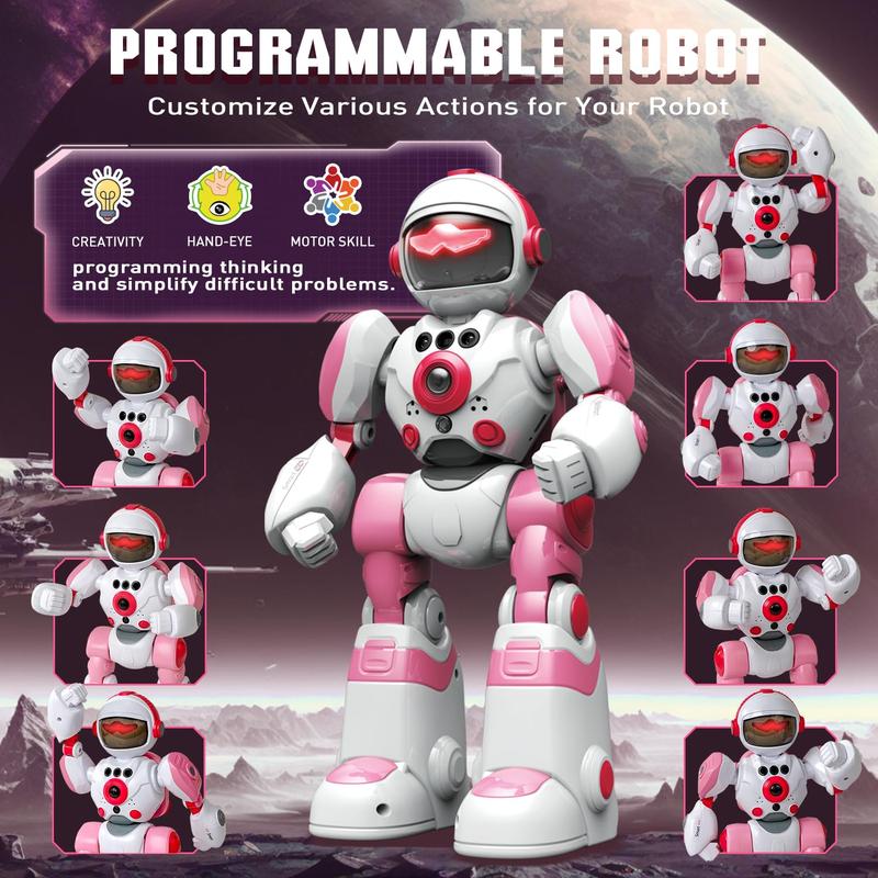 Robot remote control robot toy, voice interactive function, programmable music and dance interactive warrior robot, parent-child interactive educational toy, toddler birthday gift