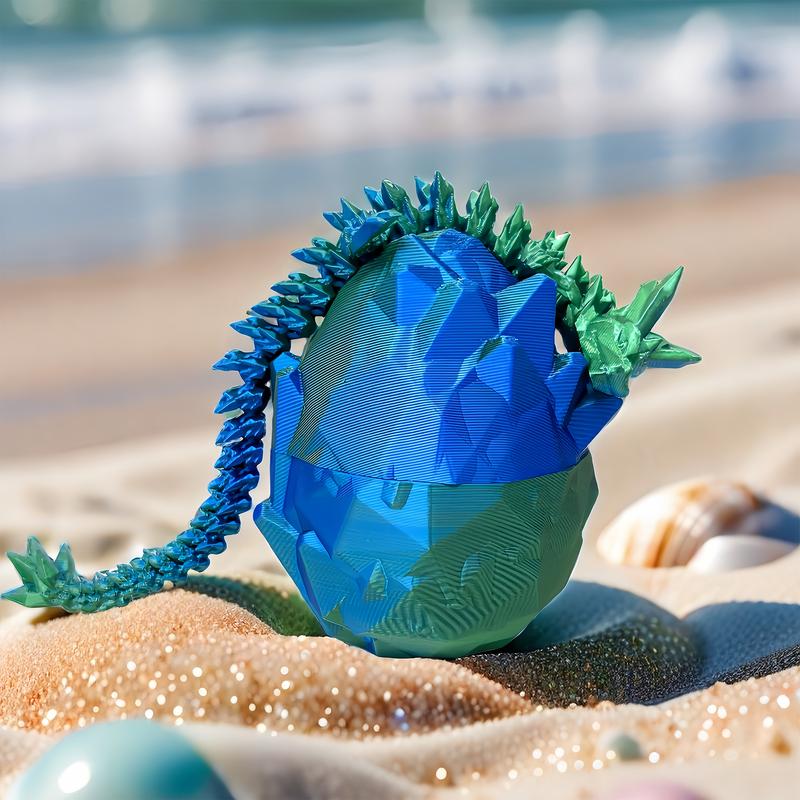 3D Printed Dragon Egg, Articulated Crystal Dragon Eggs with Dragon Inside