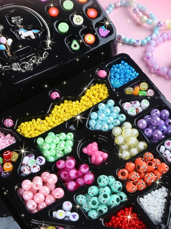 Jewelry Making Kit, 1500pcs set DIY Jewelry Making Beads & Box, Fashion Accessories for Bracelet Necklace Earrings for Women & Girls