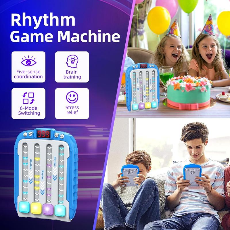 305 Rhythm Game Machine, Quick Push Games, Handheld Puzzle Game Machine with Music and Lights, Fidget Game Toys for Children