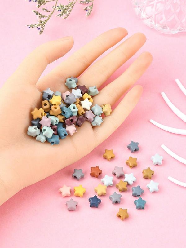 Fashionable Creative Random Color Star Shaped Beads, 1 Pack Cute Acrylic Star Shaped Beads, DIY Jewelry Accessories for Necklace Bracelet Making