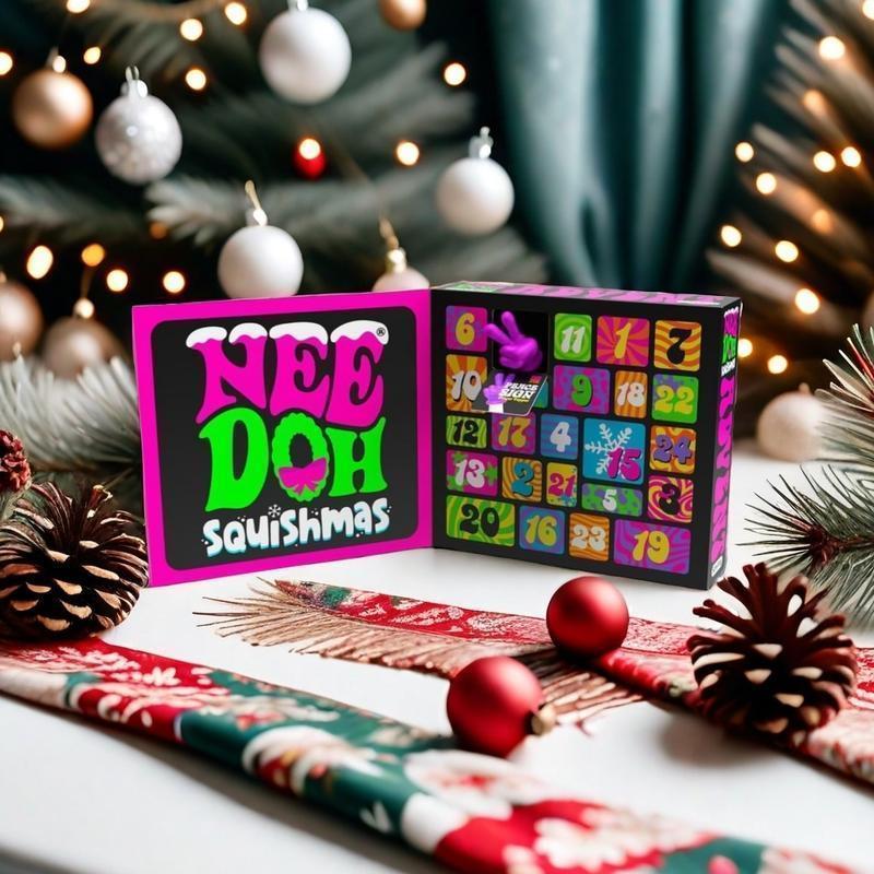 Featured nee doh christmas advent calendar, 2024 christmas gift advent calendar, christmas countdown calendar including 24 christmas mini squeeze toys!