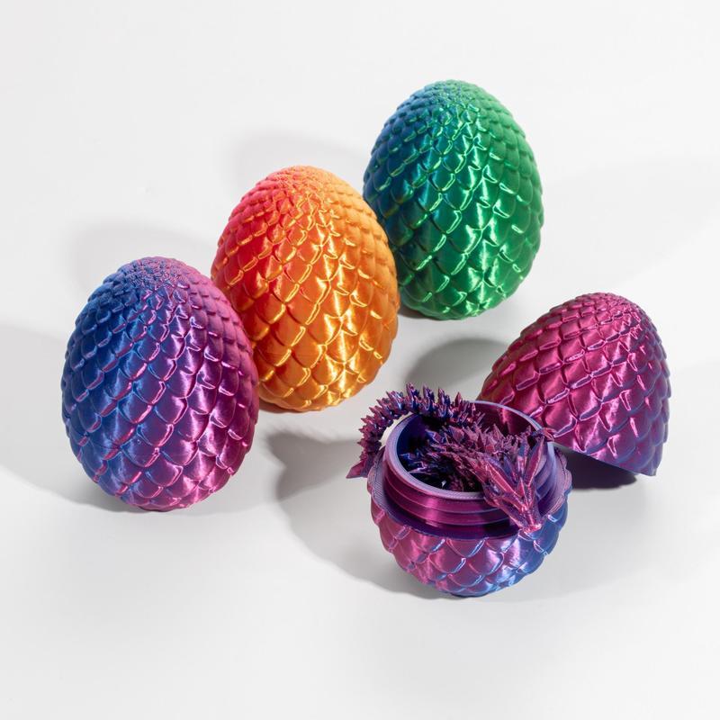 3D Dragon Egg Pet Toy - Year of the Dragon - Desk Fidget - Surprise 3D Dragon Egg Decoration, 1 Set Holiday Essentials DIY Laser Engraved Dinosaur Design Spring  Pet Toys, Random dragons and eggs