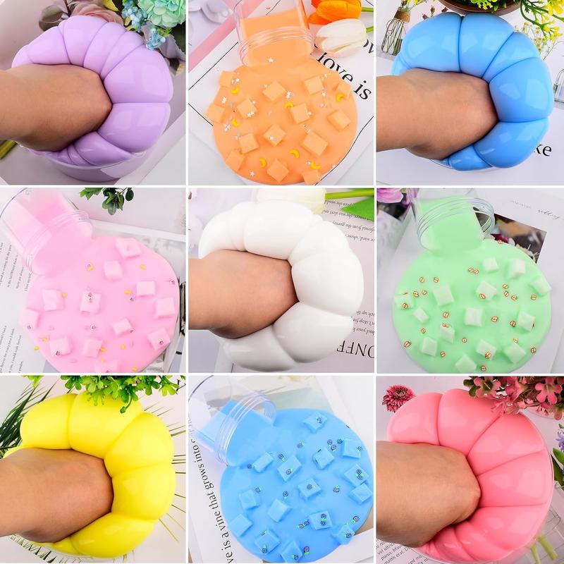 Christmas gift 7 Packs Jelly Crunchy Slime Kit,Butter Slime Non Sticky,Super Soft Sludge Toy,Birthday Gifts for Kids,DIY Premade Crystal Glue Boba Slimes Party Favor for Girls & Boys