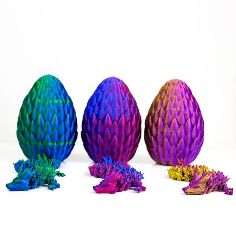 3D Dragon Egg Pet Toy - Year of the Dragon - Desk Fidget - Surprise 3D Dragon Egg Decoration, 1 Set Holiday Essentials DIY Laser Engraved Dinosaur Design Spring  Pet Toys, Random dragons and eggs