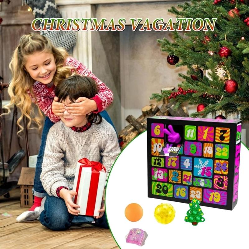 Featured nee doh christmas advent calendar, 2024 christmas gift advent calendar, christmas countdown calendar including 24 christmas mini squeeze toys!