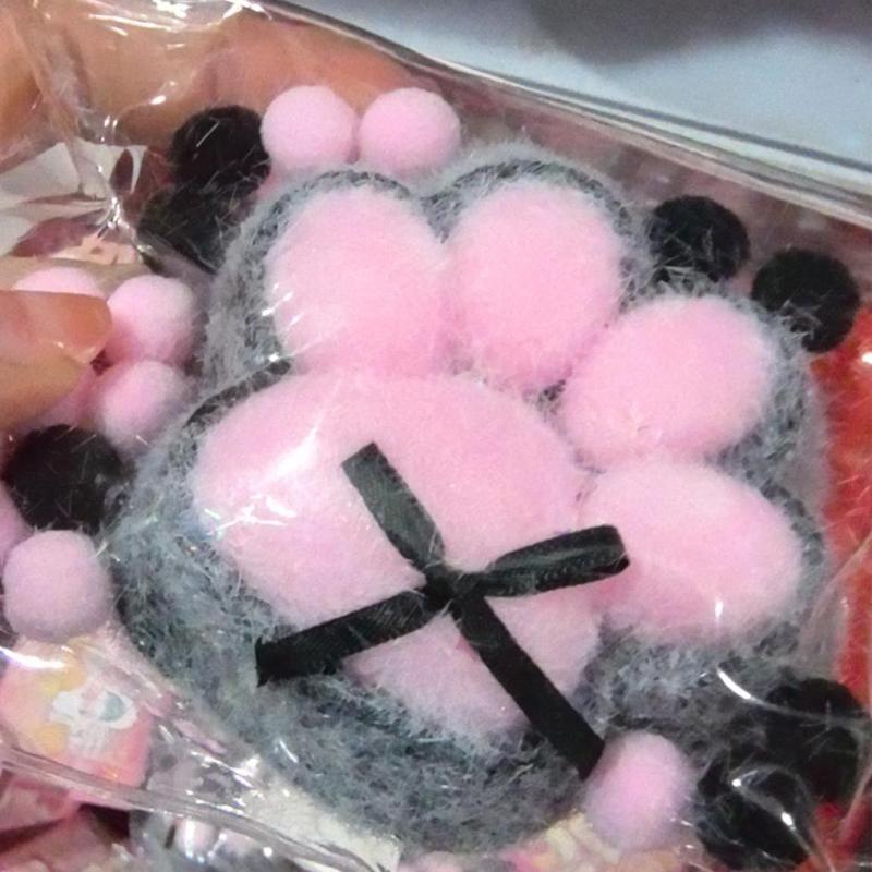 Mochi Taba Squishy Cat Paw With Flocking New Fidget Toy Kawaii Plush TPR Cat Paw Soft Relief Relax Toys