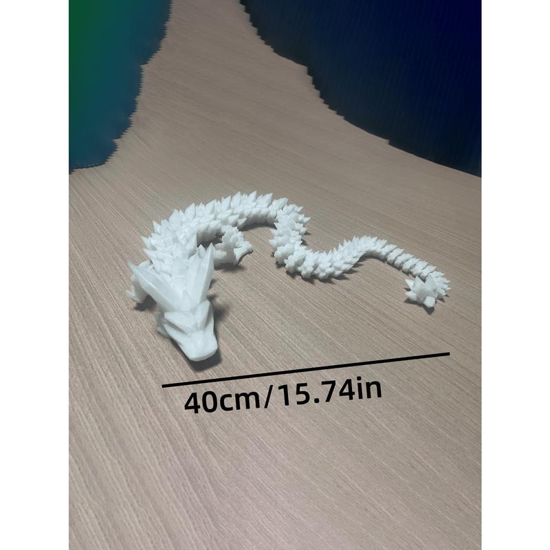 New Night Glow 3D Printed 30cm Crystal Dragon Pendant With Flexible Joints, Creative Decompression Toy (Glows When Exposed To Sunlight Or Light)