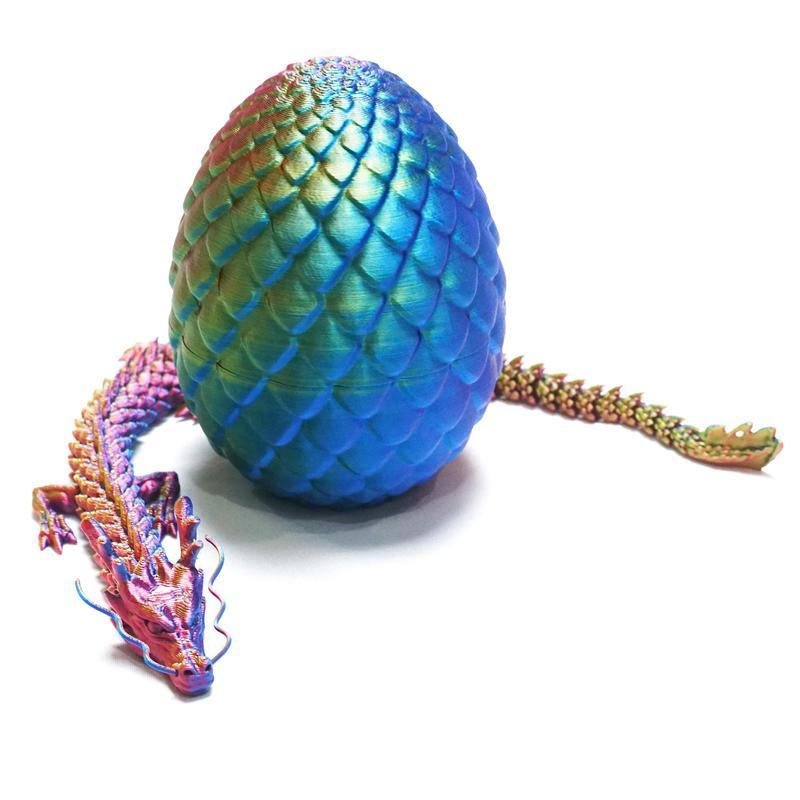 3D Dragon Egg Pet Toy - Year of the Dragon - Desk Fidget - Surprise 3D Dragon Egg Decoration, 1 Set Holiday Essentials DIY Laser Engraved Dinosaur Design Spring  Pet Toys, Random dragons and eggs