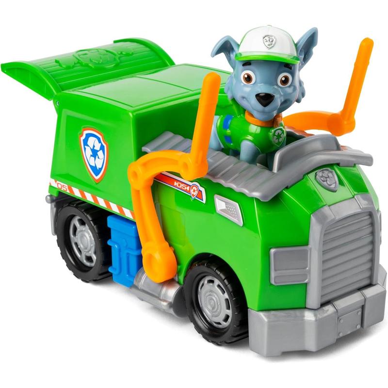 Paw Patrol, Rocky’s Recycle Truck Vehicle with Collectible Figure, Preschool Toys for Boys & Girls Ages 3 and Up