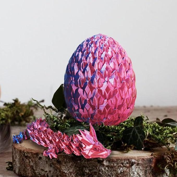 3D Printed Dragon Eggs with Dragon Inside Articulated Crystal Dragon in Egg  Executive Dragon Fidget Desk Toys for Gifts Home Office Decor