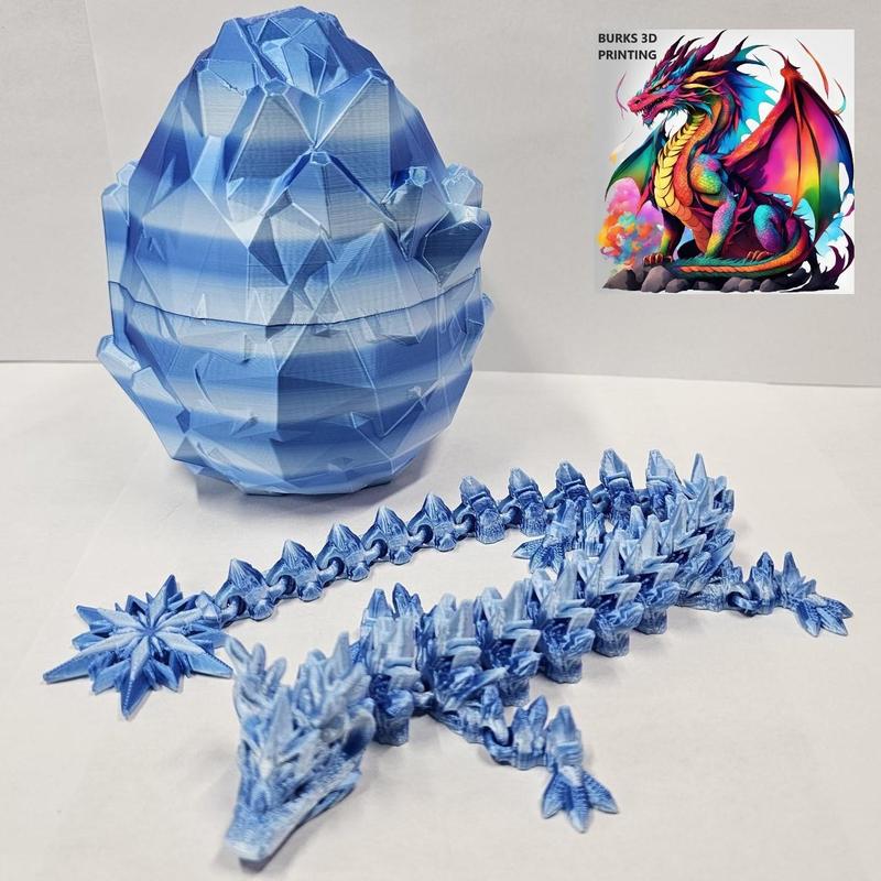 3D Printed Dragon Fidget with Locking Egg, 13