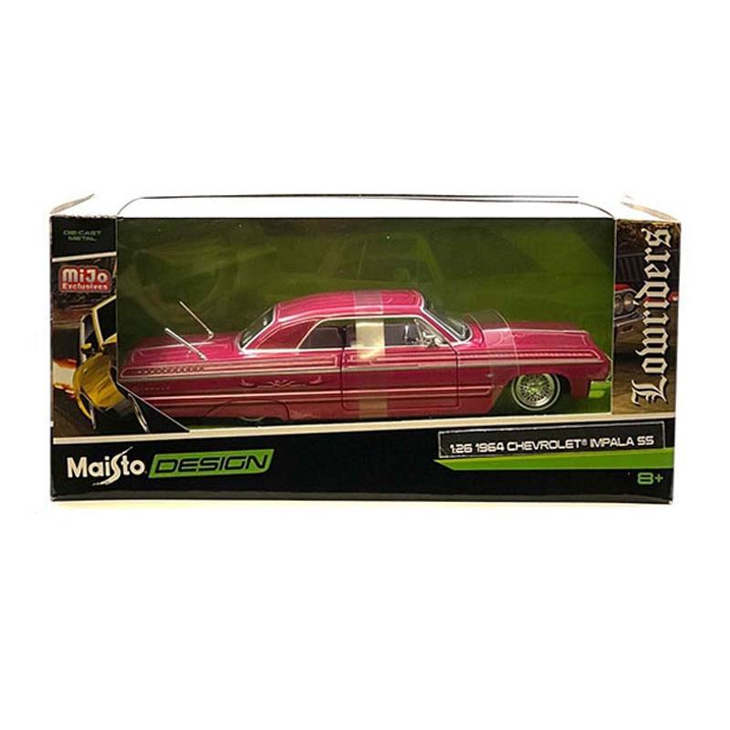 1964 Chevrolet Impala SS Lowrider – Pink (Design Lowriders) Diecast 1:24 Scale Model - Maisto 32547PK