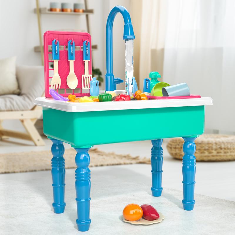 Warm Water Color Changing Kitchen Toys Automatic Circulating Water Sink toys Indoor Outdoor Toys Kitchen Toys, Christmas Gift, Birthday Gift