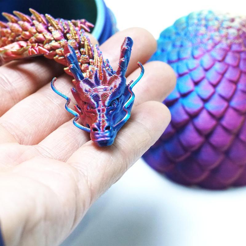 3D Dragon Egg Pet Toy - Year of the Dragon - Desk Fidget - Surprise 3D Dragon Egg Decoration, 1 Set Holiday Essentials DIY Laser Engraved Dinosaur Design Spring  Pet Toys, Random dragons and eggs