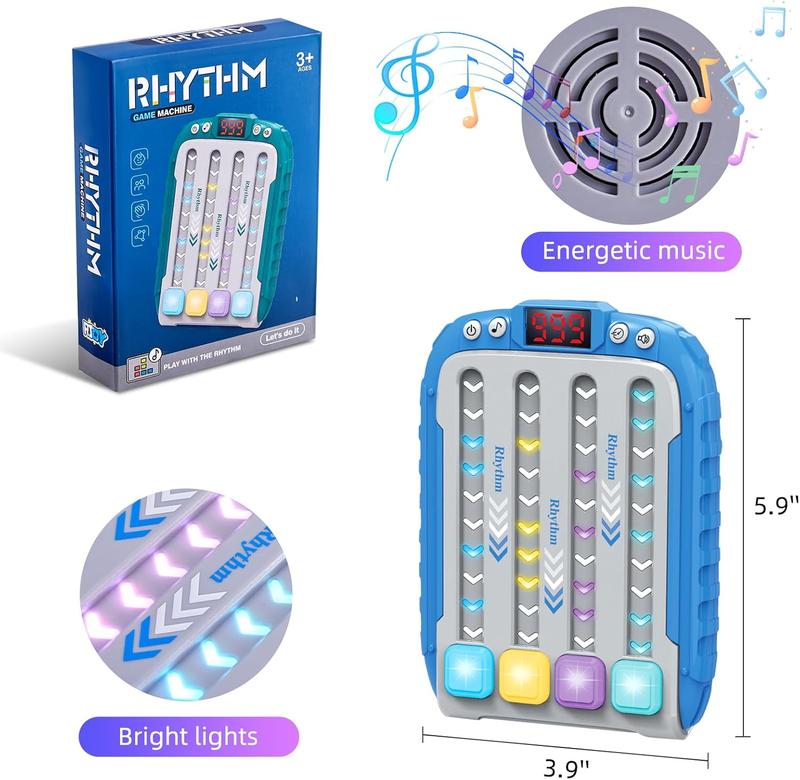 305 Rhythm Game Machine, Quick Push Games, Handheld Puzzle Game Machine with Music and Lights, Fidget Game Toys for Children