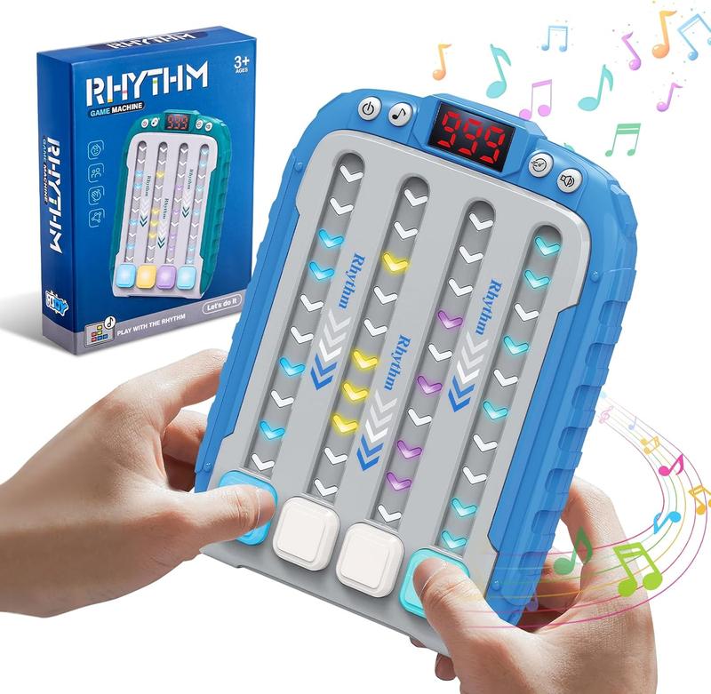 305 Rhythm Game Machine, Quick Push Games, Handheld Puzzle Game Machine with Music and Lights, Fidget Game Toys for Children