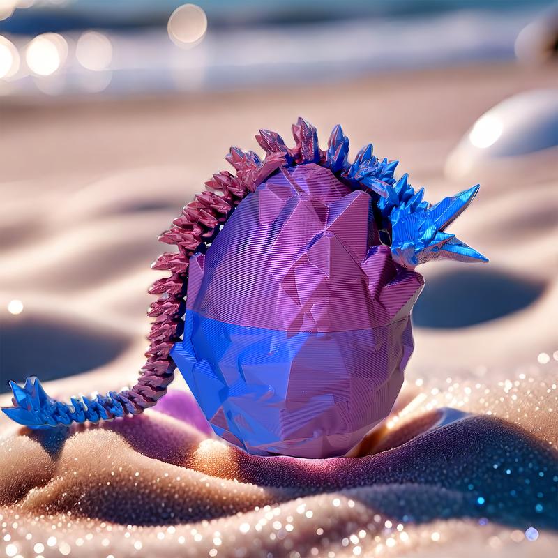 3D Printed Dragon Egg, Articulated Crystal Dragon Eggs with Dragon Inside