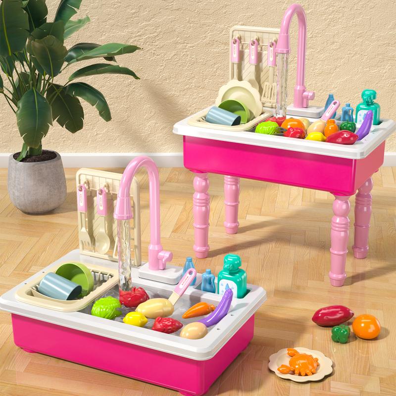 Warm Water Color Changing Kitchen Toys Automatic Circulating Water Sink toys Indoor Outdoor Toys Kitchen Toys, Christmas Gift, Birthday Gift