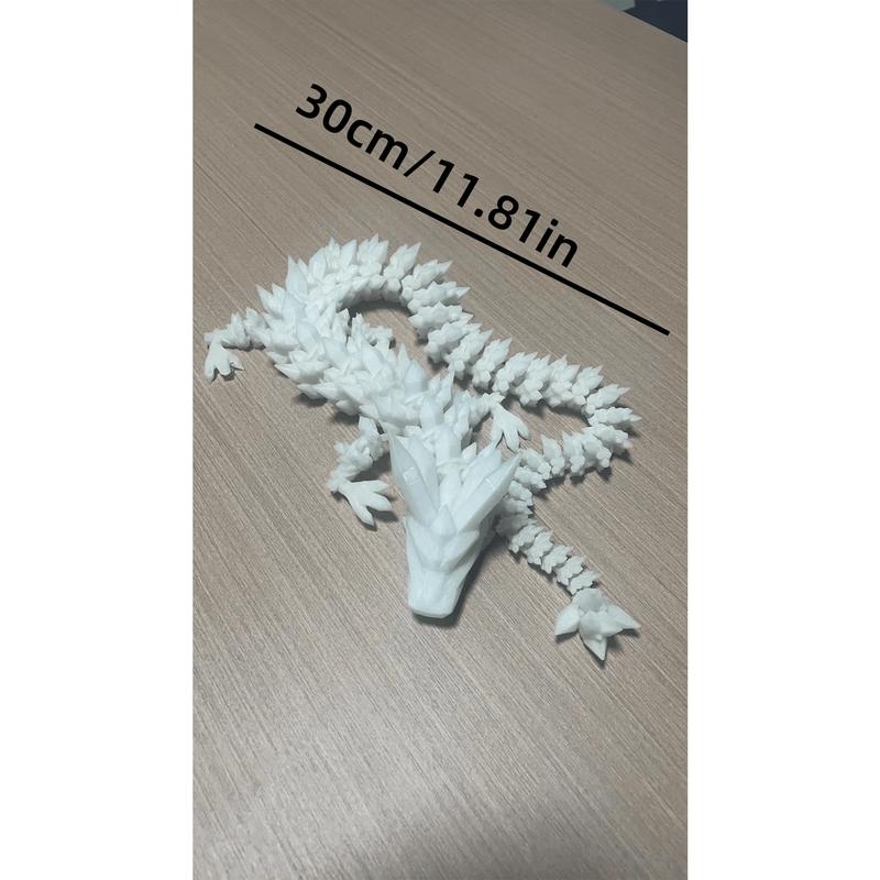 New Night Glow 3D Printed 30cm Crystal Dragon Pendant With Flexible Joints, Creative Decompression Toy (Glows When Exposed To Sunlight Or Light)