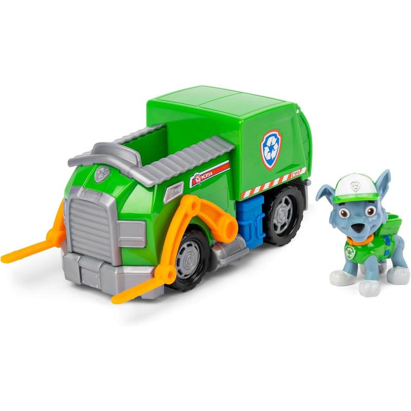 Paw Patrol, Rocky’s Recycle Truck Vehicle with Collectible Figure, Preschool Toys for Boys & Girls Ages 3 and Up