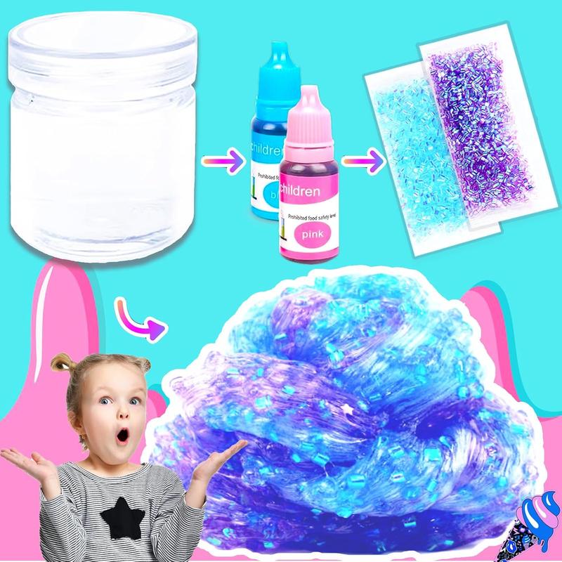 Christmas gift Slime Kit Confetti Slime, Glimmer Crunchy Slime, Foam Slime, Jelly Cubes Slime for Kids - Stress Relief Toys & Party Favors