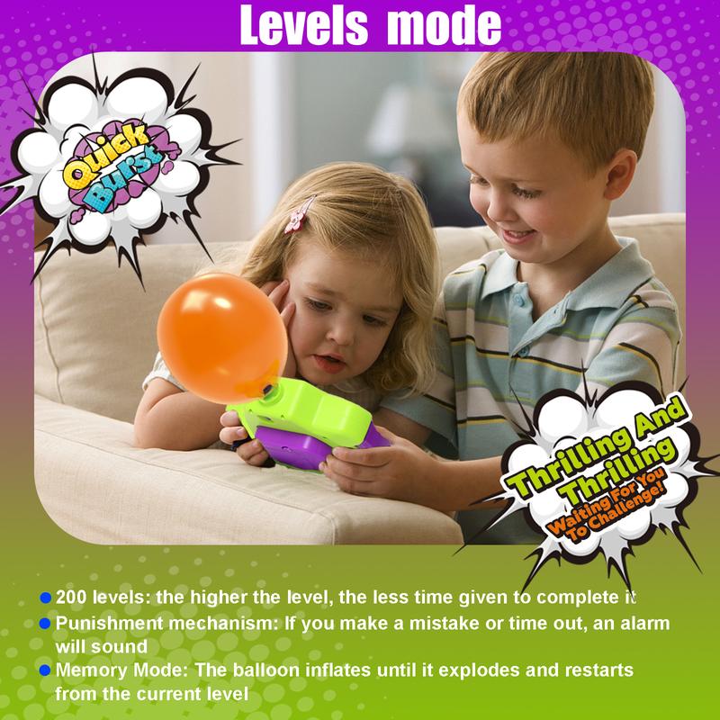 Handheld Balloon Push Game Machine - Fingertip Quick Button Stress Relief Toy for Adults and Children