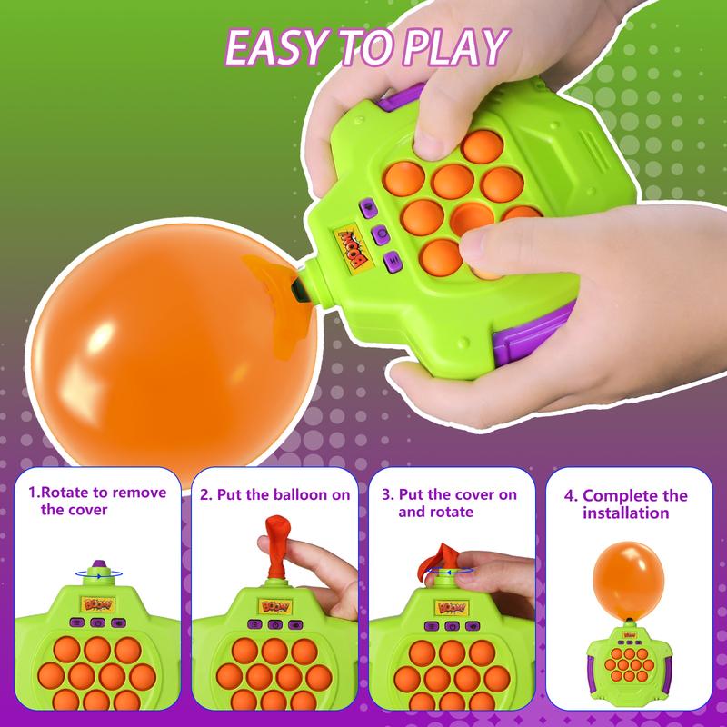 Handheld Balloon Push Game Machine - Fingertip Quick Button Stress Relief Toy for Adults and Children