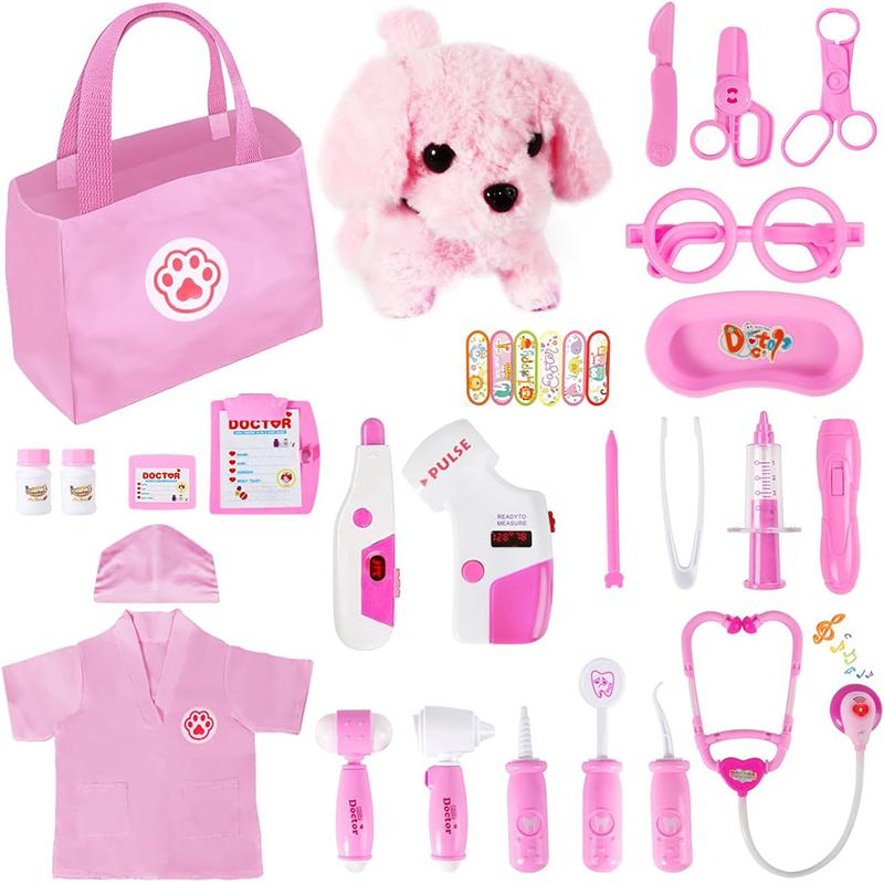 Doctor Kit for Girls Toys Pretend Playset Kit Vet Play Set Gift for Kids  Girls Ages 3-8 Years Old