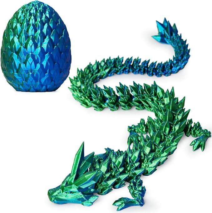 2024 3D Printed Dragon Fidget Toy with Egg Fully Articulated Bendable Sparkling Unique Gift for Friends and Family