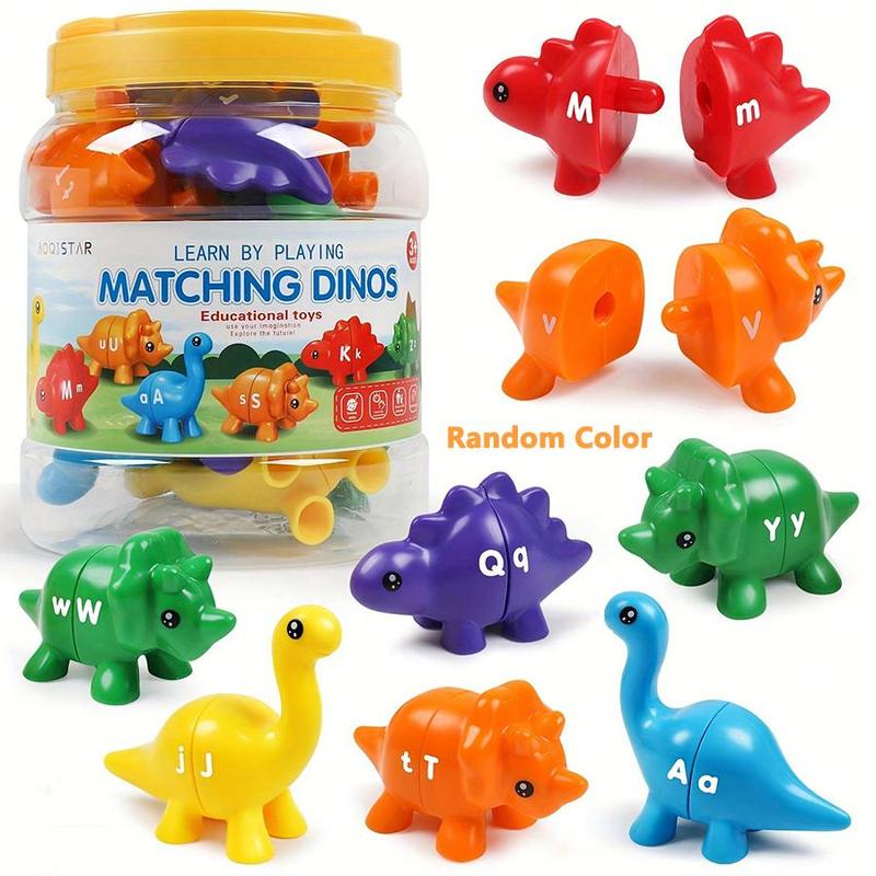 Dinosaur Design Alphabet Matching Game, Matching Letters Game Toy with Uppercase & Lowercase, Creative Learning Toy for Hand-eye Coordination, Christmas Gift