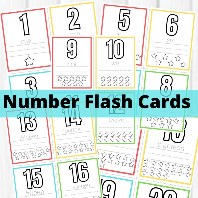 Number learning Flash Cards 1-20