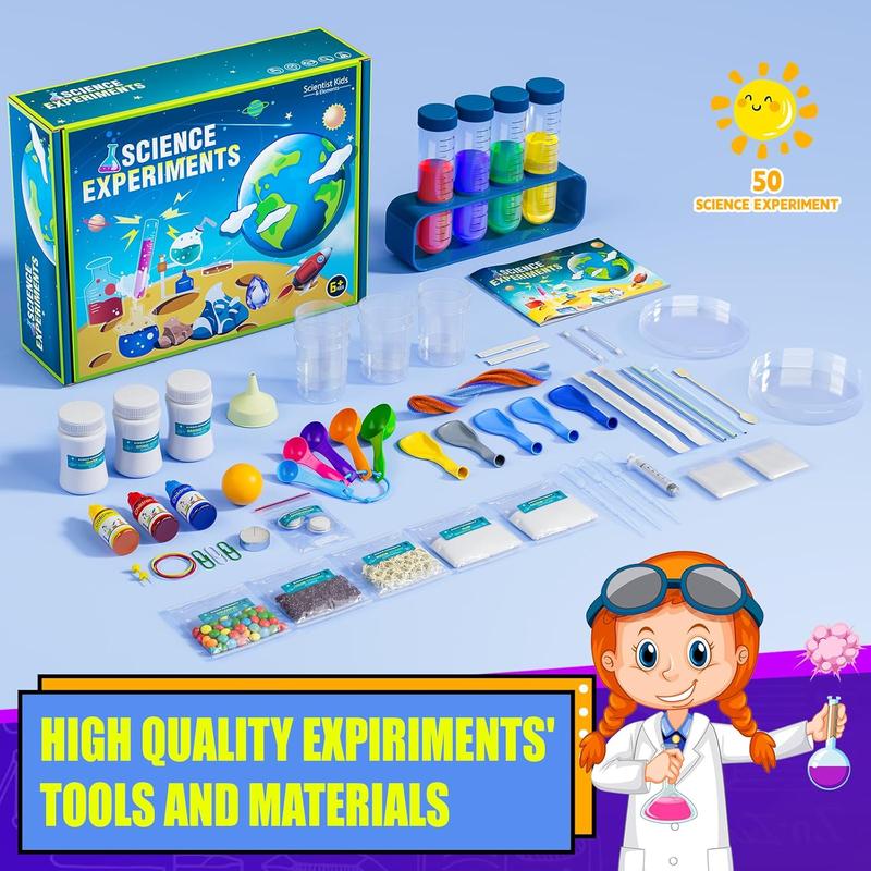 50 Lab Experiments Science Kit for Kids, STEM Activities Educational Scientist Toys Gifts for Age 6-12 Year Old Boys Girls, Chemistry and Physics Set Toys Educational Learning Set