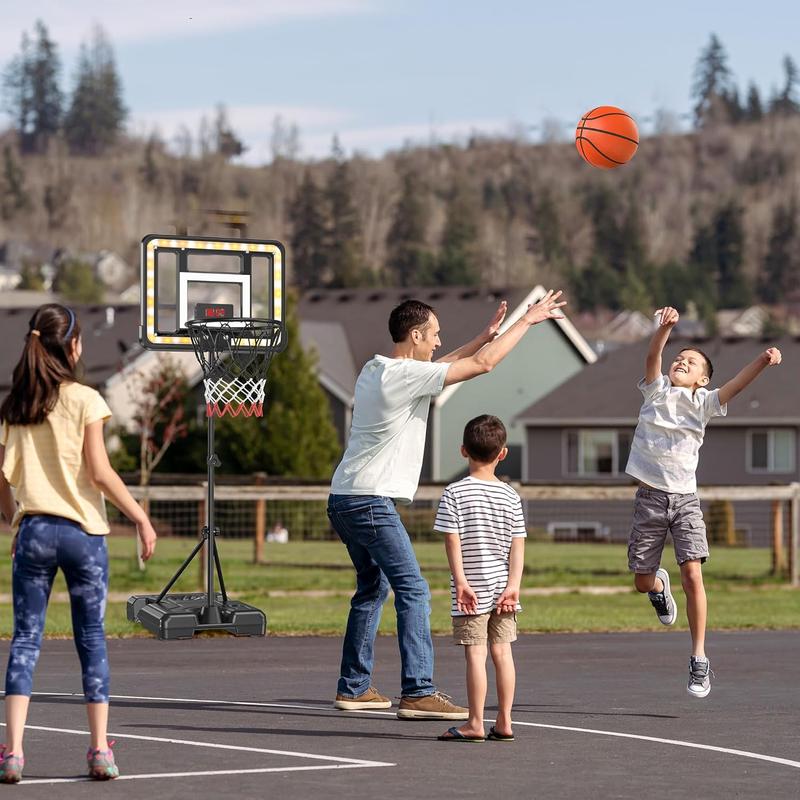 Kids Basketball Stand with Scoreboard and Timer, Adjustable Height 3ft - 5.8ft Basketball Stand Toy, Sports Games for Boys Aged 3 4 5 6 7 8