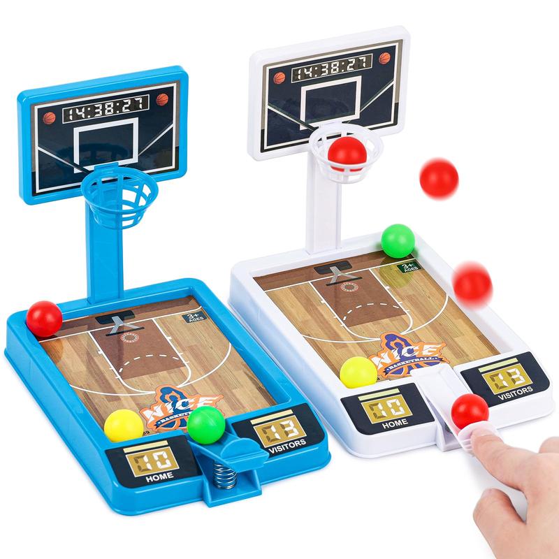 2 Sets of Mini Basketball Game Toys, Tabletop Basketball Shooting Game Desk Games for Office Adult Boys Girls Birthday Gift