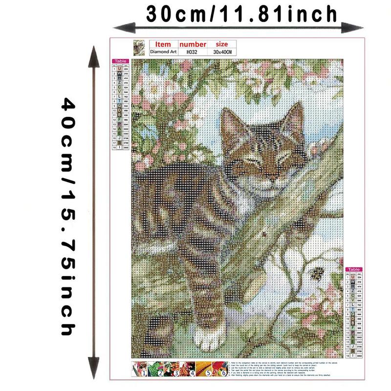 Sleeping Cat Pattern DIY Paint in Diamond without Frame, DIY Paint in Diamond By Numbers Kit, Decorative Art Picture for Adults Beginner, Wall Art Decor for Home Living Room Bedroom, Home Decor