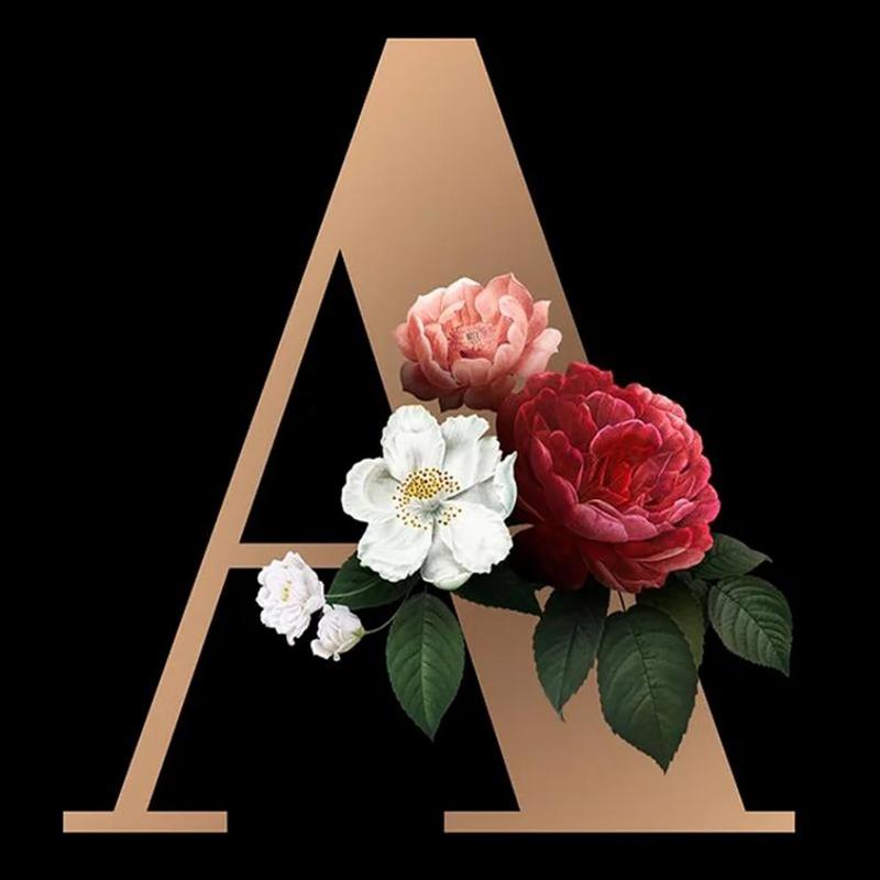 Letter A Pattern DIY Diamond Arts Colorful Painting Kit without Frame, 5D Diamond Crafts Wall Art Decor For Home Living Room Bedroom