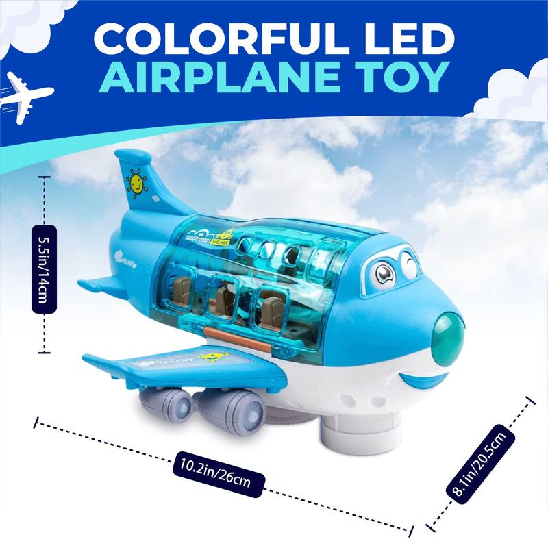 Electric Airplane Toy, 1 Box Airplane Model with LED Flashing Light & Music, Science & Technology Toy for Boys & Girls, Birthday Gift